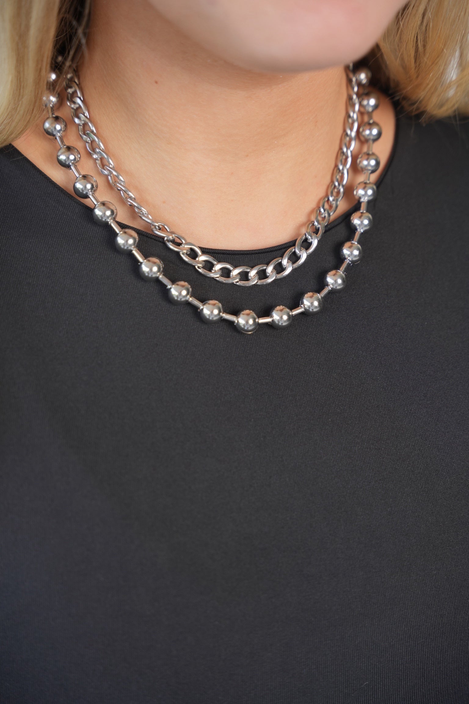 Helise "Silver" Ball Necklace - Alais Branche