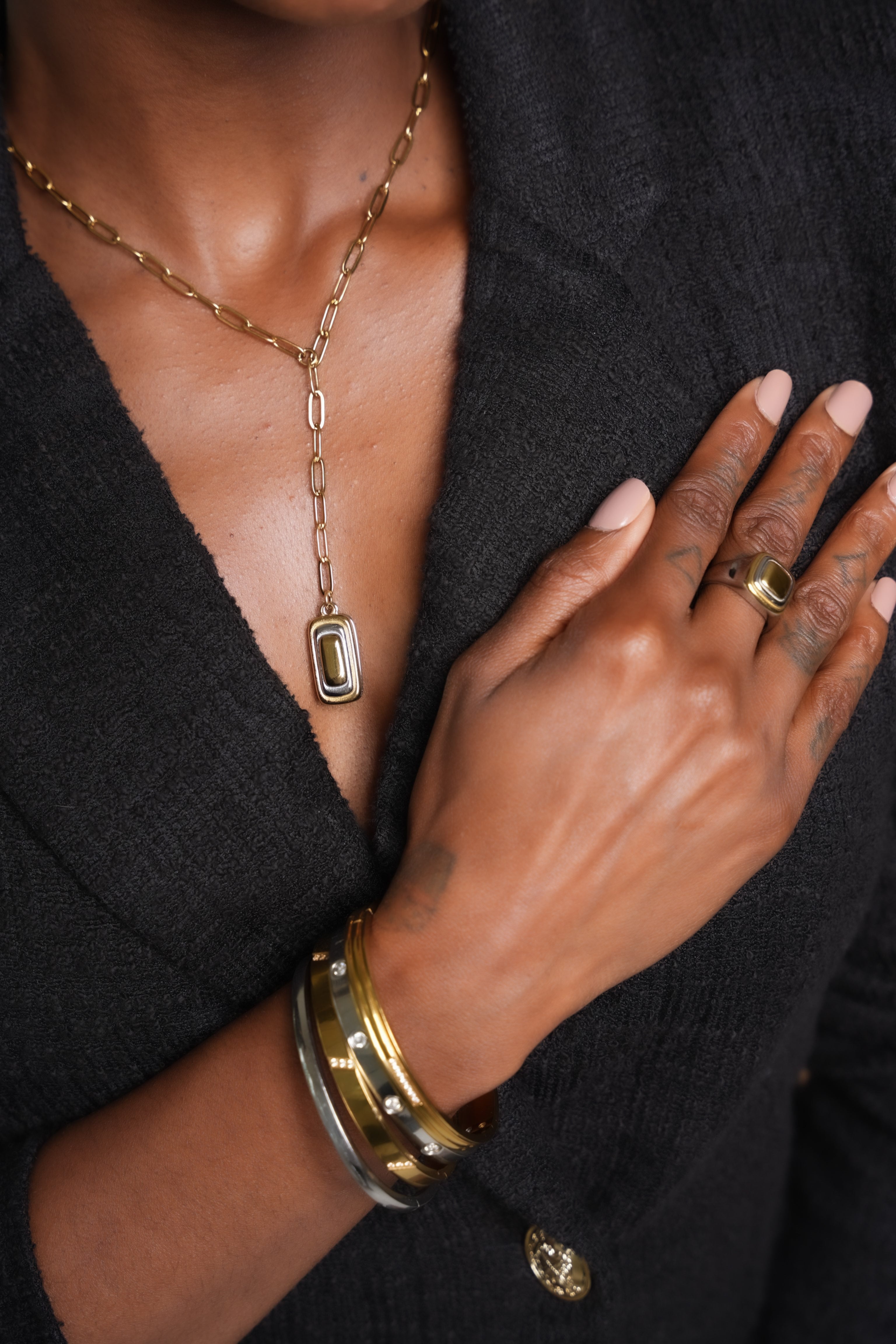 Talia Lariat Gold Necklace