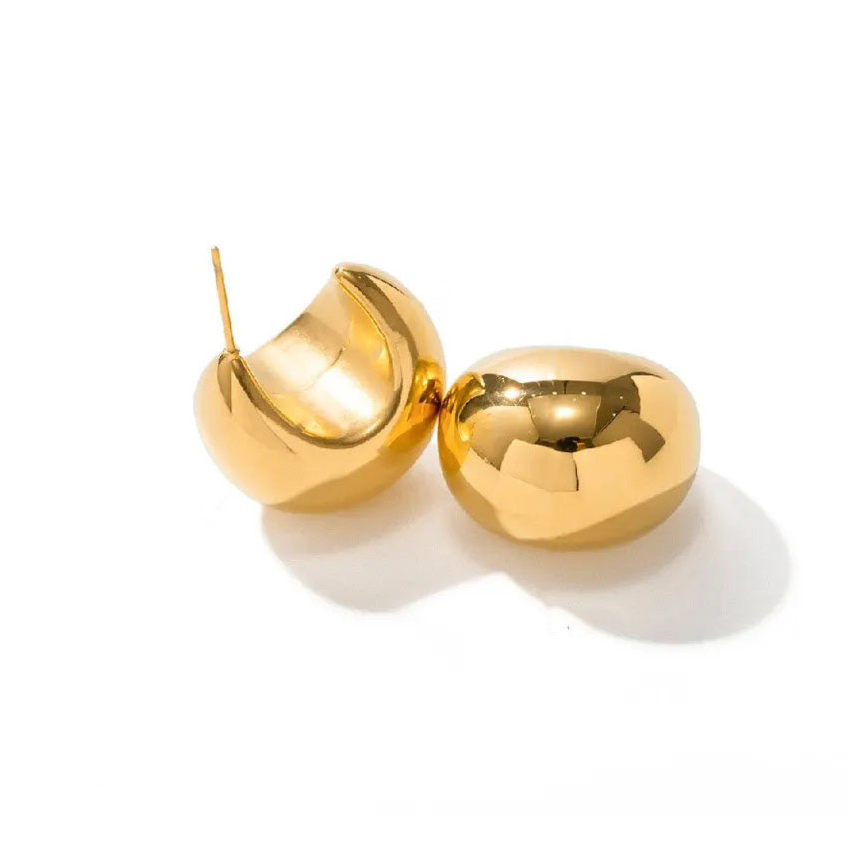 Britt Dome C Shape Huggie Earrings - Alais Branche