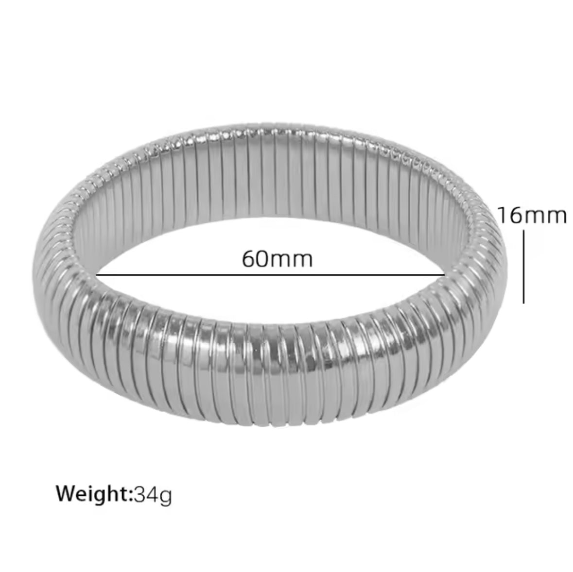 Jas “Silver” Coil Bangle Bracelet - Alais Branche
