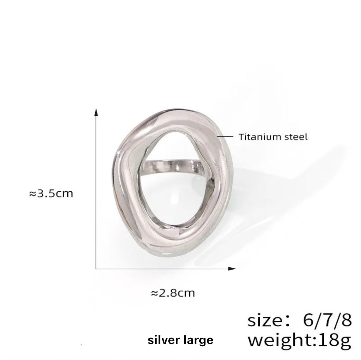 Lin “Silver” Oval Circle Ring - Alais Branche