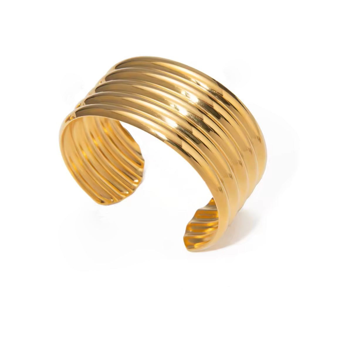 Heidi Ribbed Cuff Bracelet - Alais Branche