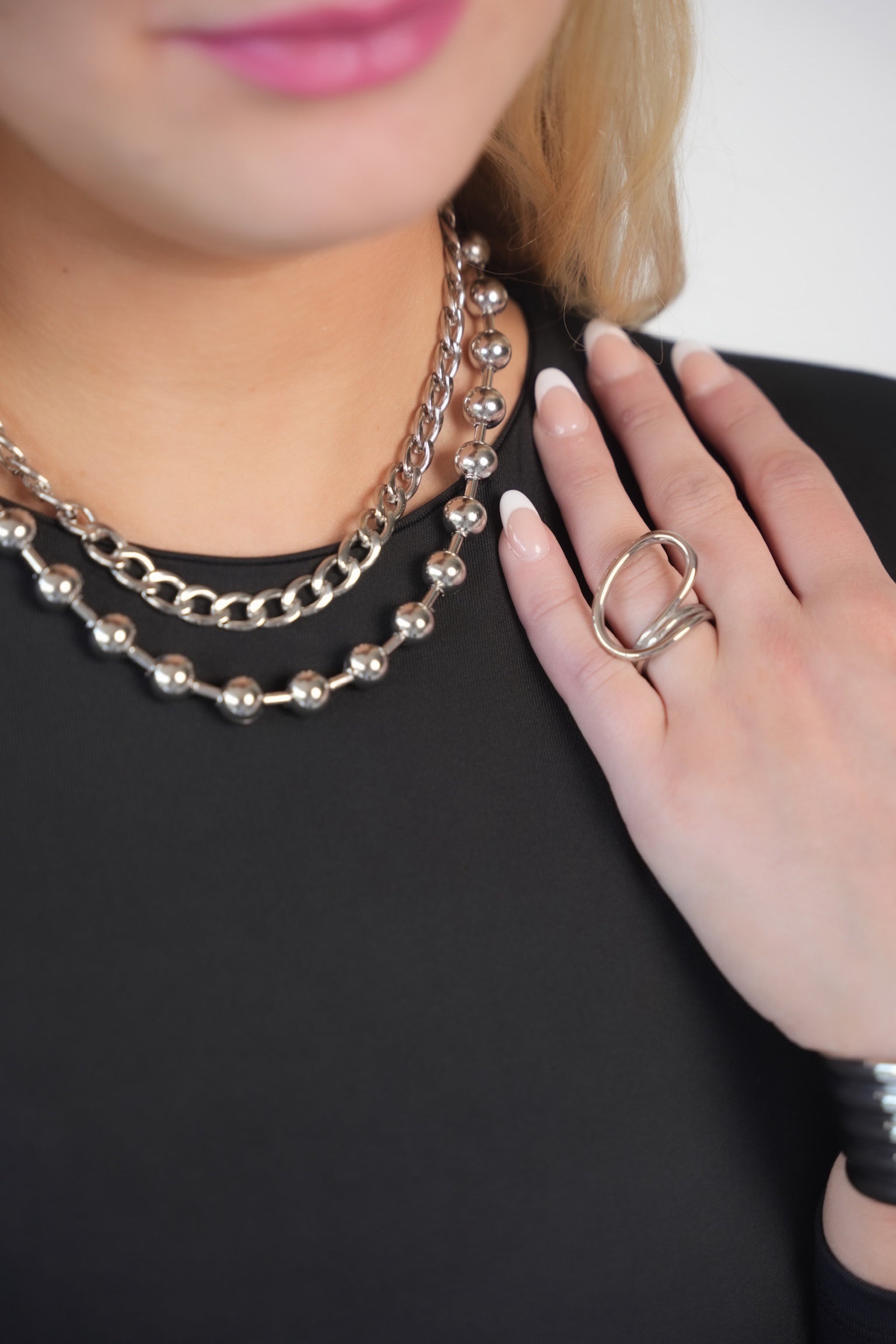 Helise "Silver" Ball Necklace - Alais Branche