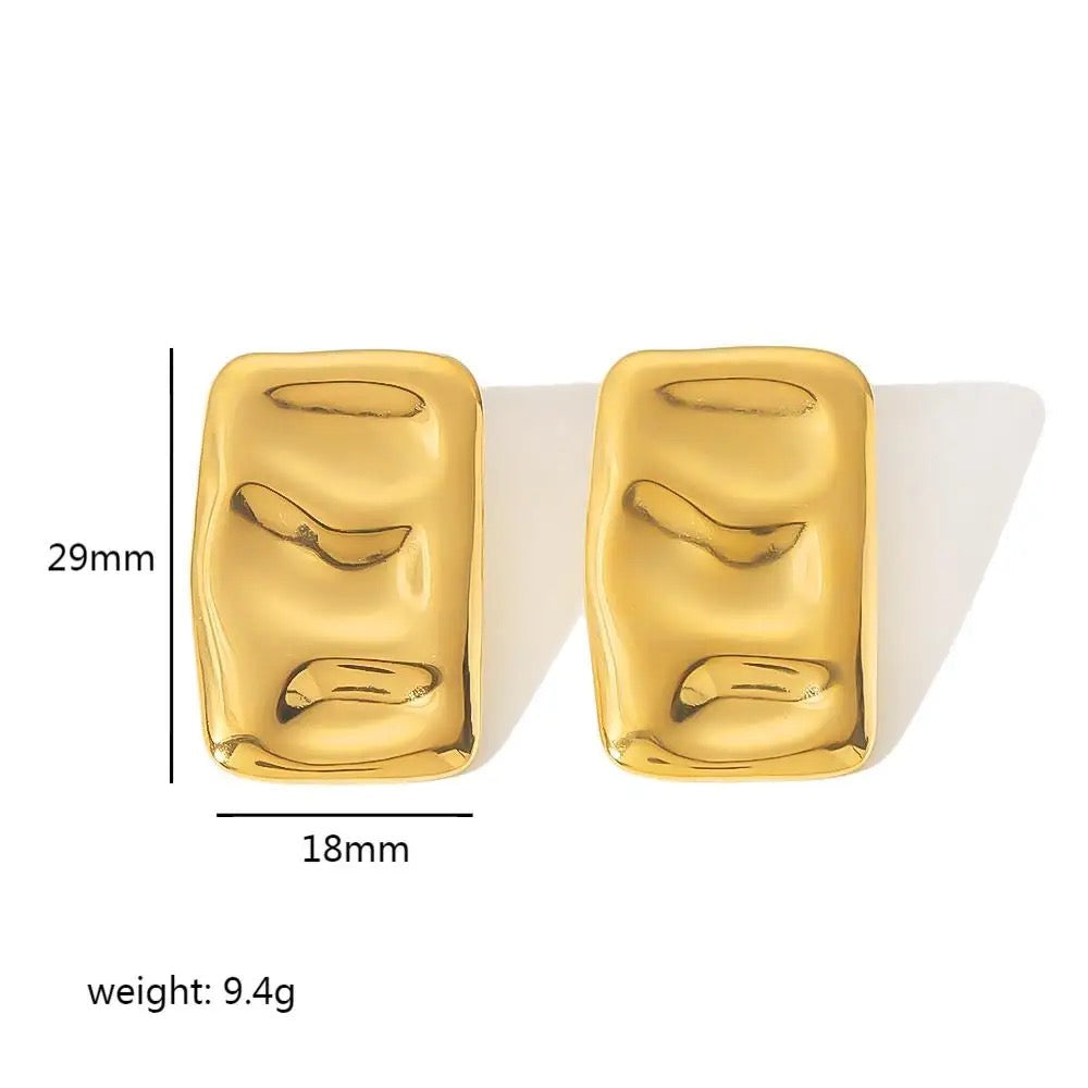 Jane Wavy Square Earrings - Alais Branche