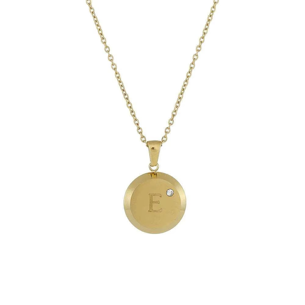 Talina Circle Initial Necklace - Alais Branche