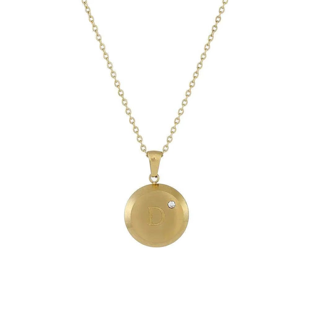Talina Circle Initial Necklace - Alais Branche