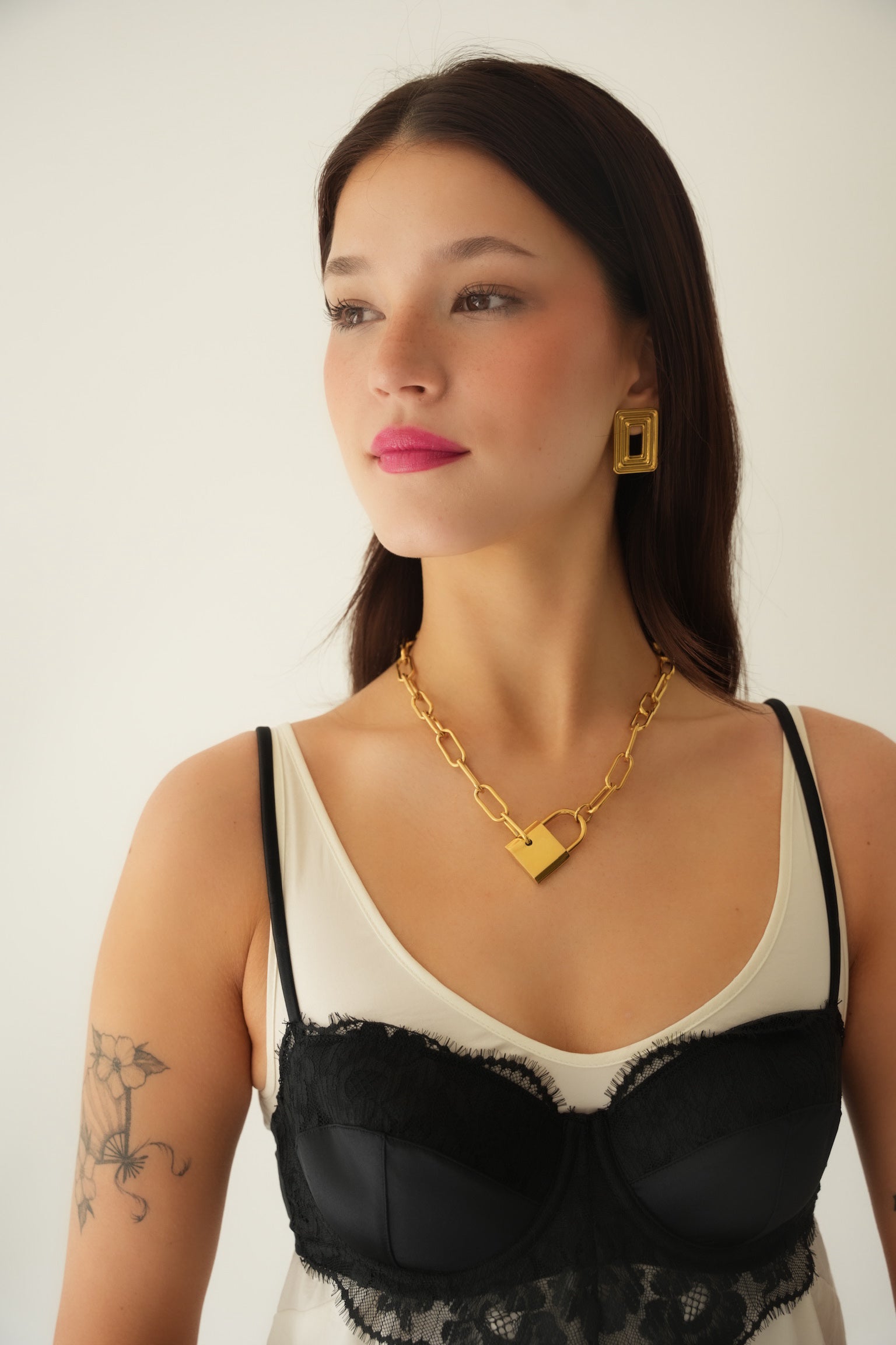 New Scarlet Gold Lock Necklace - Alais Branche