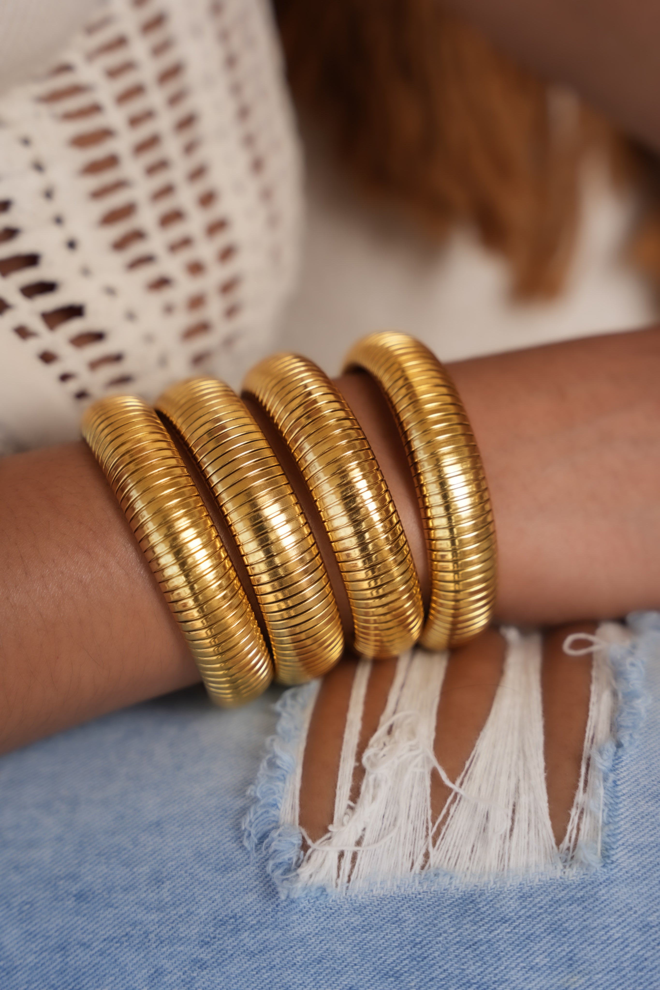 Jas Coil Bangle Bracelet - Alais Branche