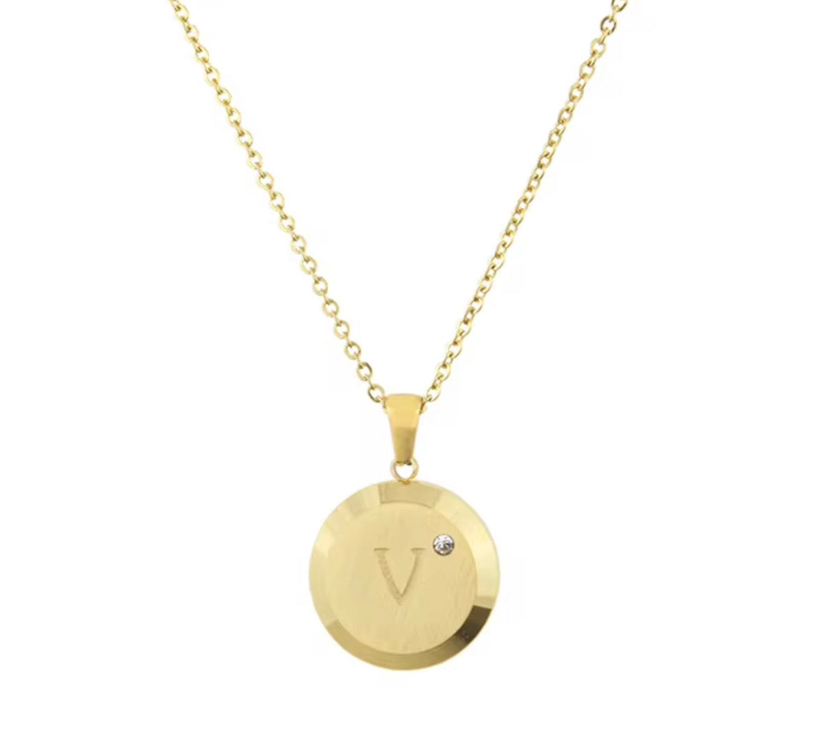 Talina Circle Initial Necklace - Alais Branche