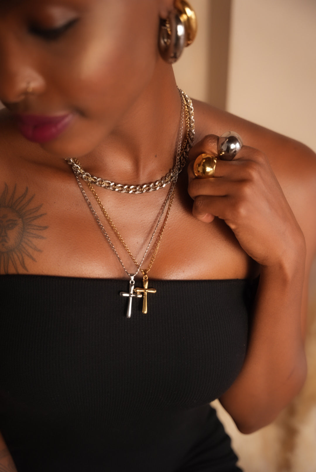 Delaney Cross Necklace - Alais Branche