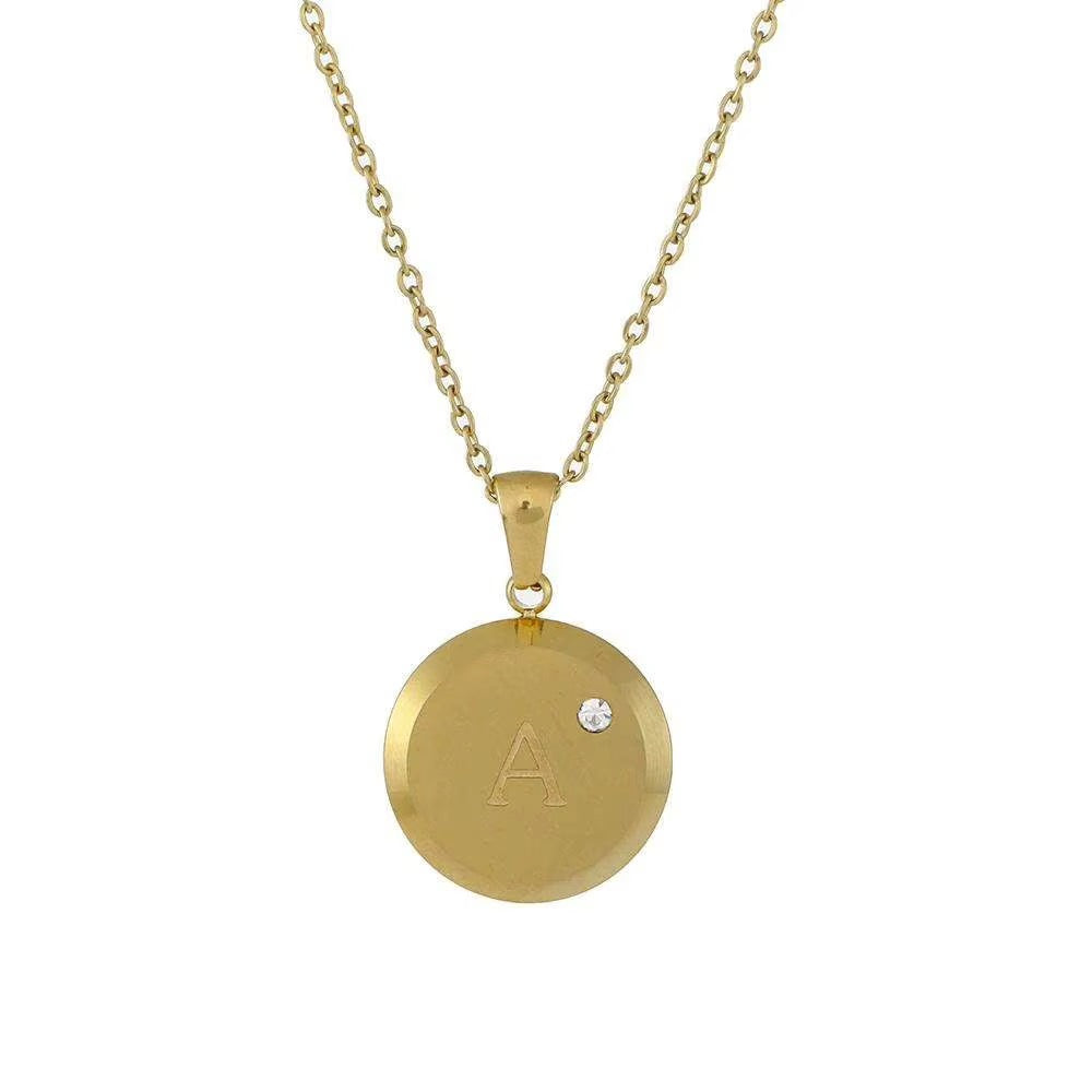 Talina Circle Initial Necklace - Alais Branche
