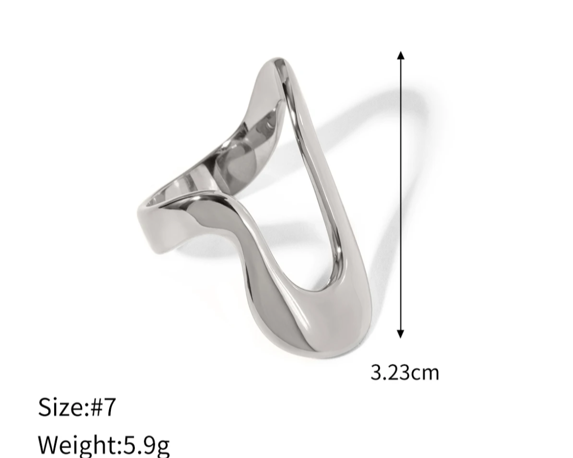 Adele “Silver” Open Oval Ring - Alais Branche