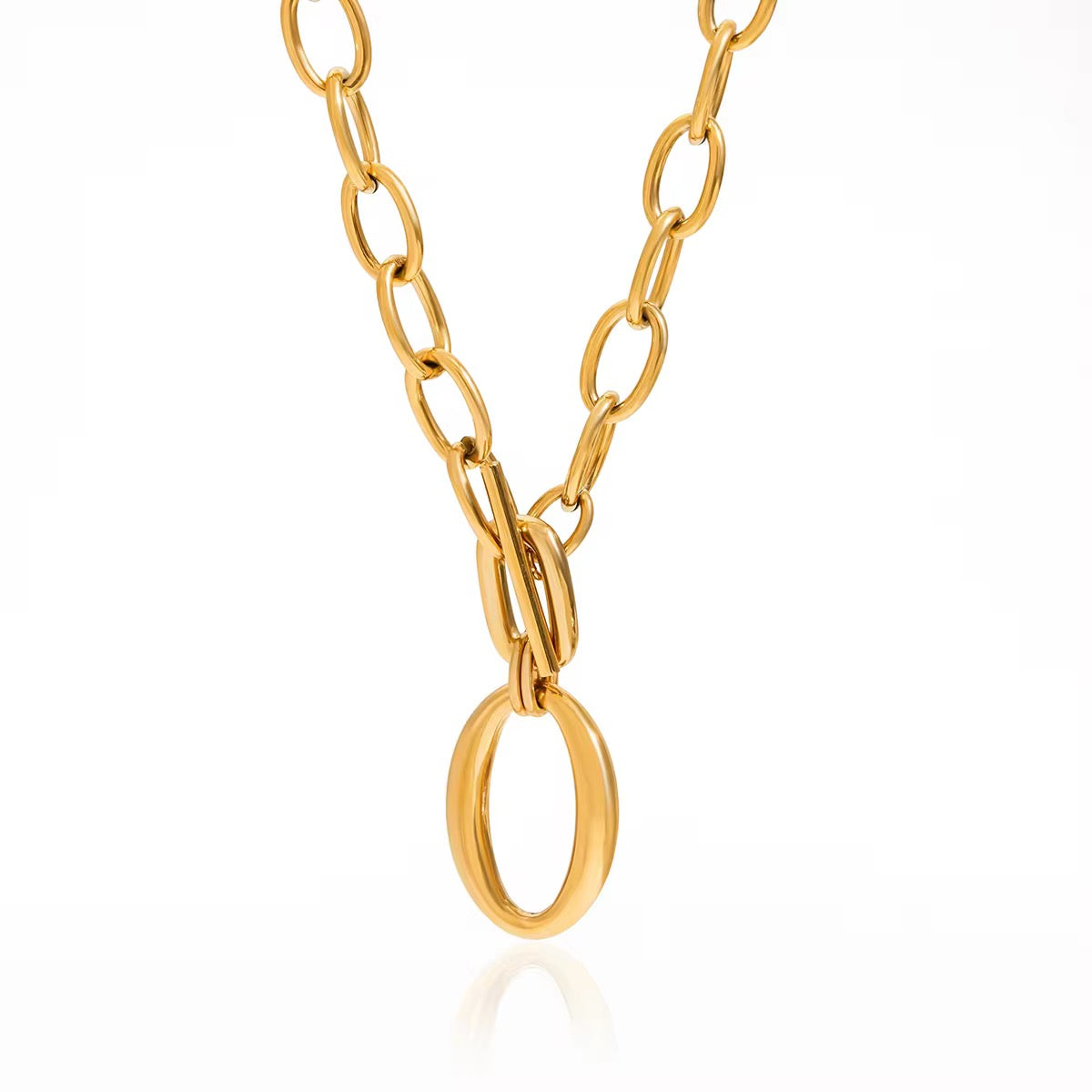 Lindsey Double Wrap Drop Circle Necklace - Alais Branche