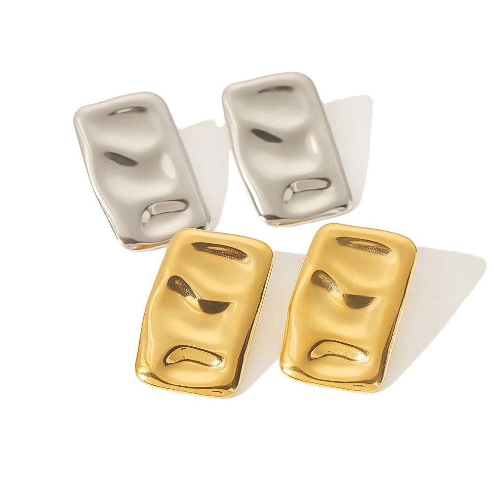 Jane Wavy Square Earrings - Alais Branche