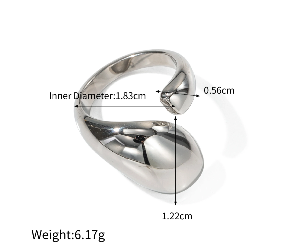 Mila "Silver" Chunky Open Ring - Alais Branche