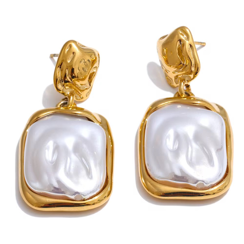 Amber Baroque Square Pearl Necklace - Alais Branche