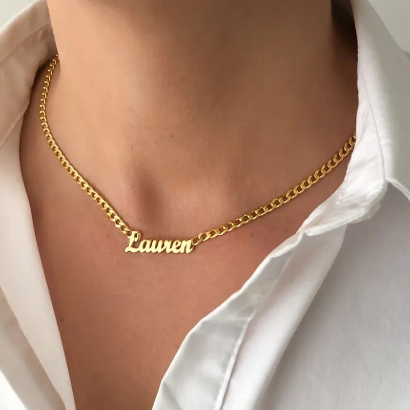Lauren Cuban Chain Necklace - Alais Branche