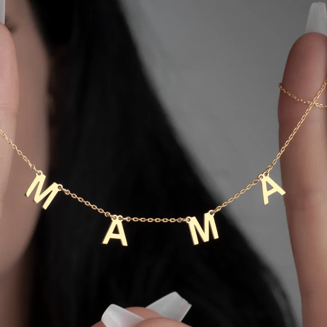 Mama Single Letter Custom Name Necklace - Alais Branche