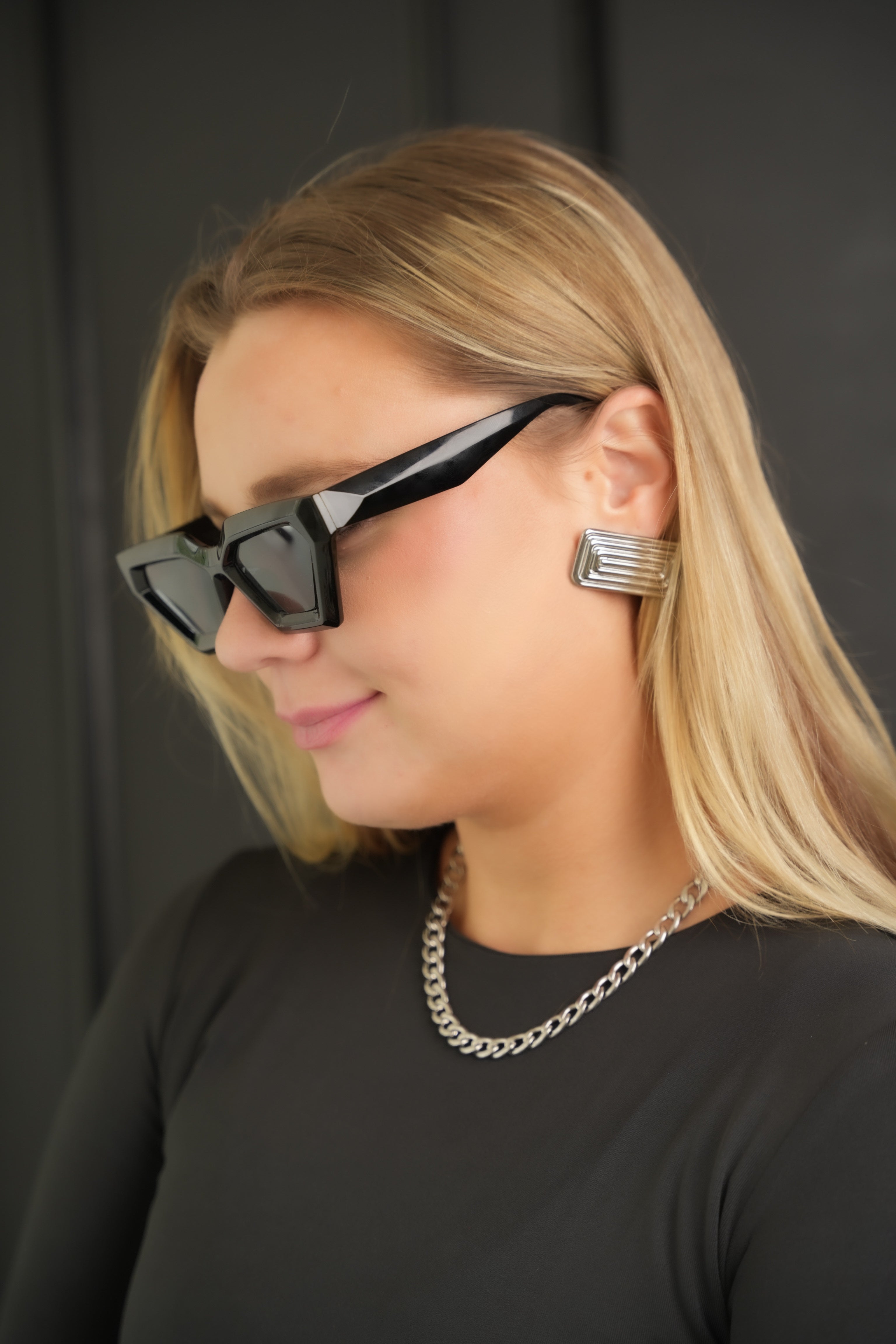 Irene "Silver" Spiral Rectangle Earrings - Alais Branche