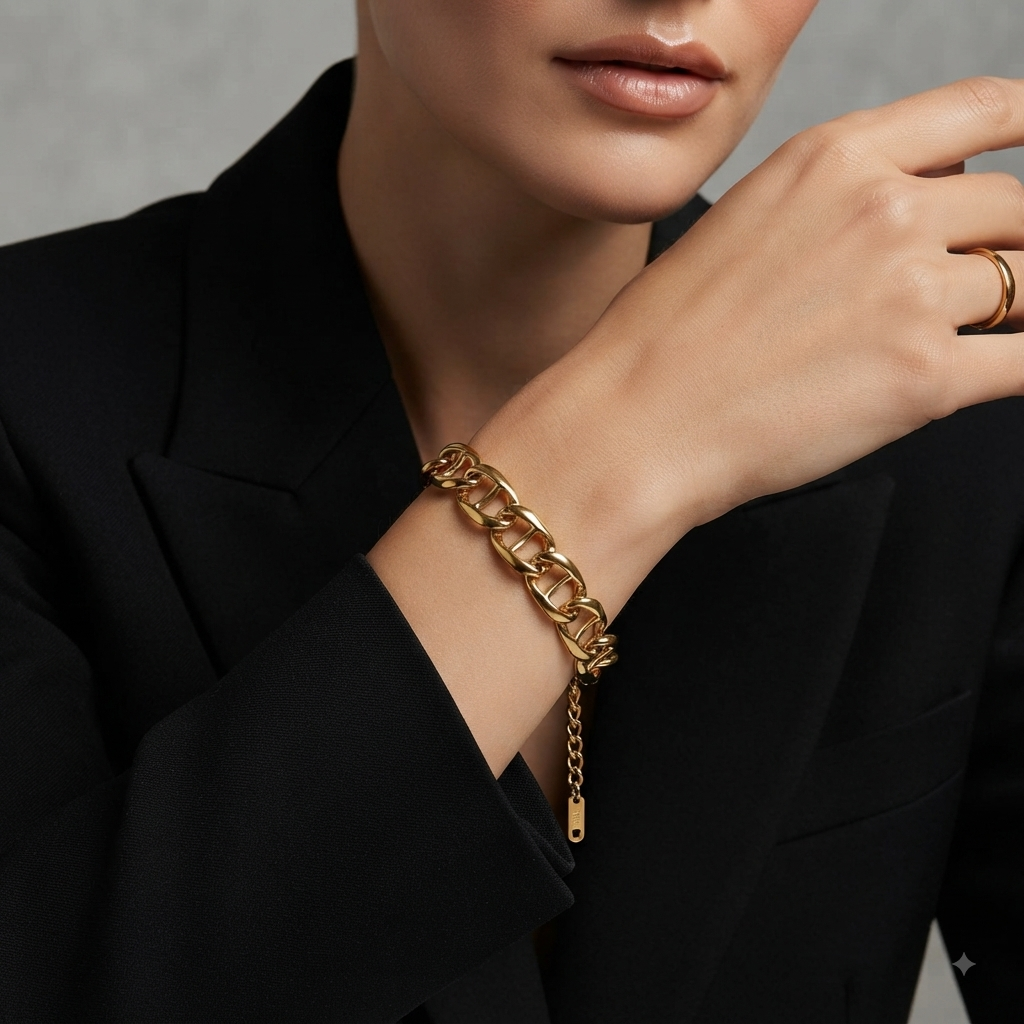 Jory Thick Flat Links Bracelet - Alais Branche