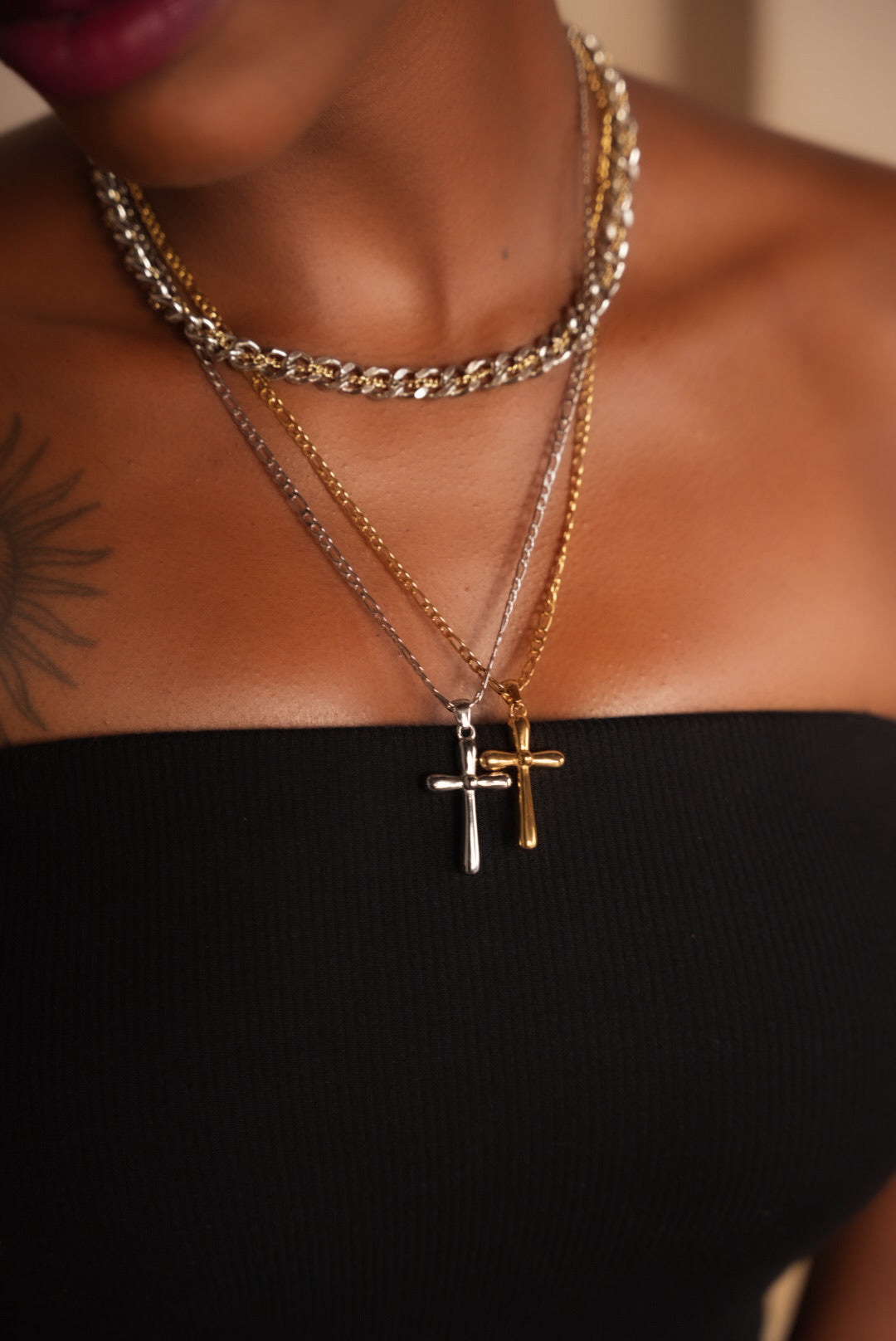 Delaney Cross Necklace - Alais Branche