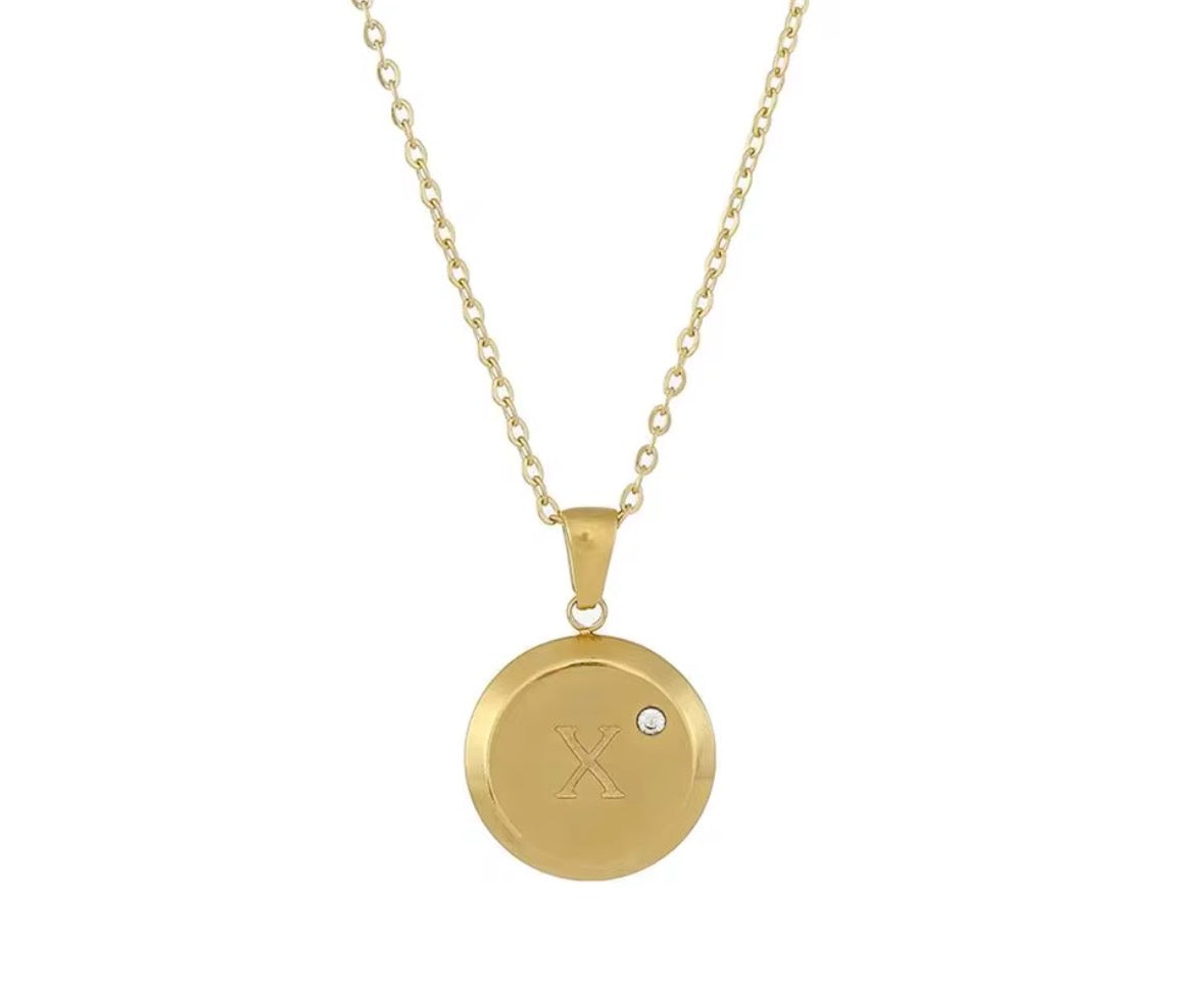 Talina Circle Initial Necklace - Alais Branche