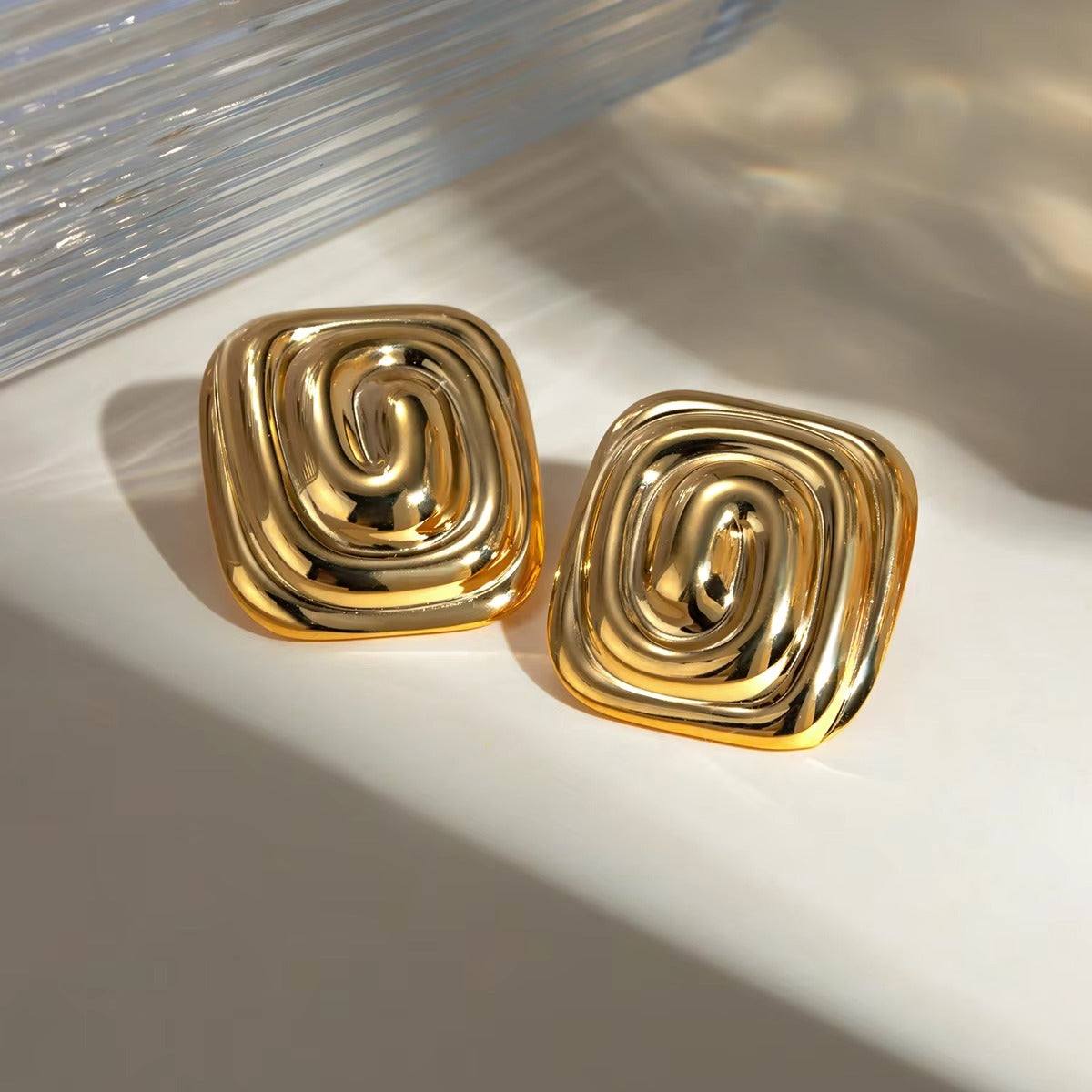 Spiral Square Earrings - Alais Branche