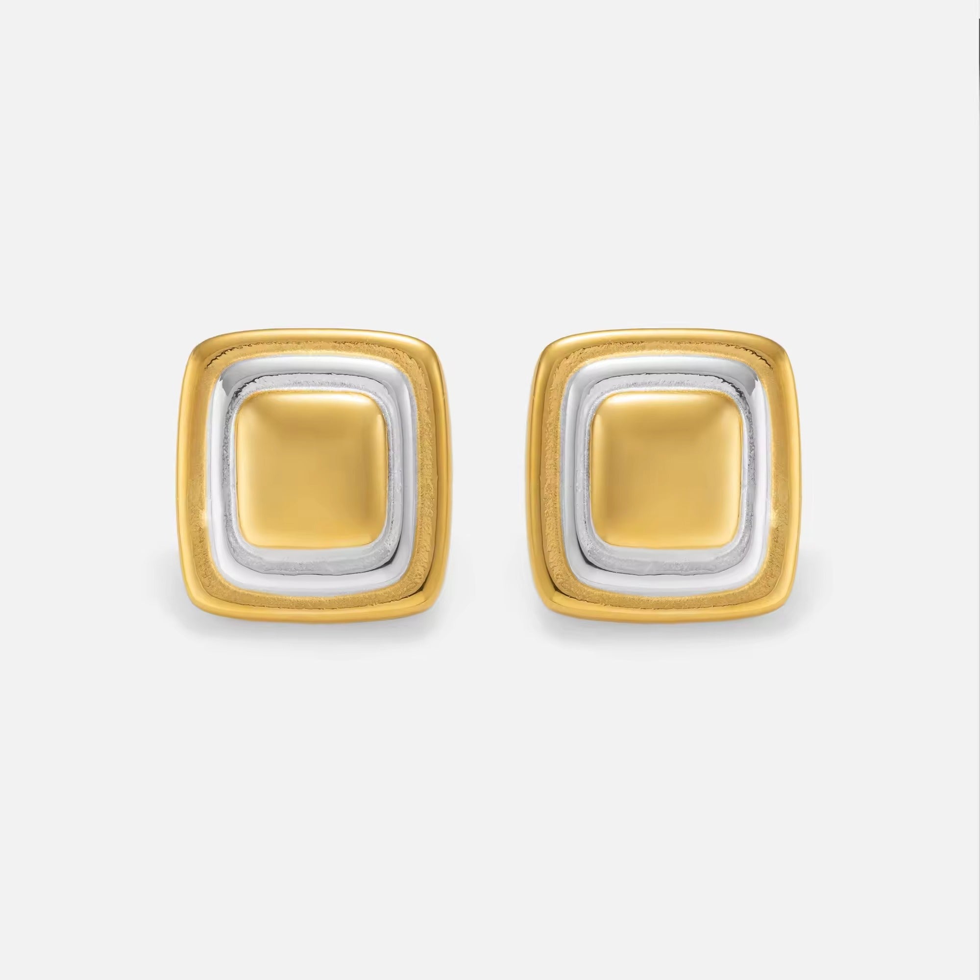 Noa Square Gold Earrings - Alais Branche