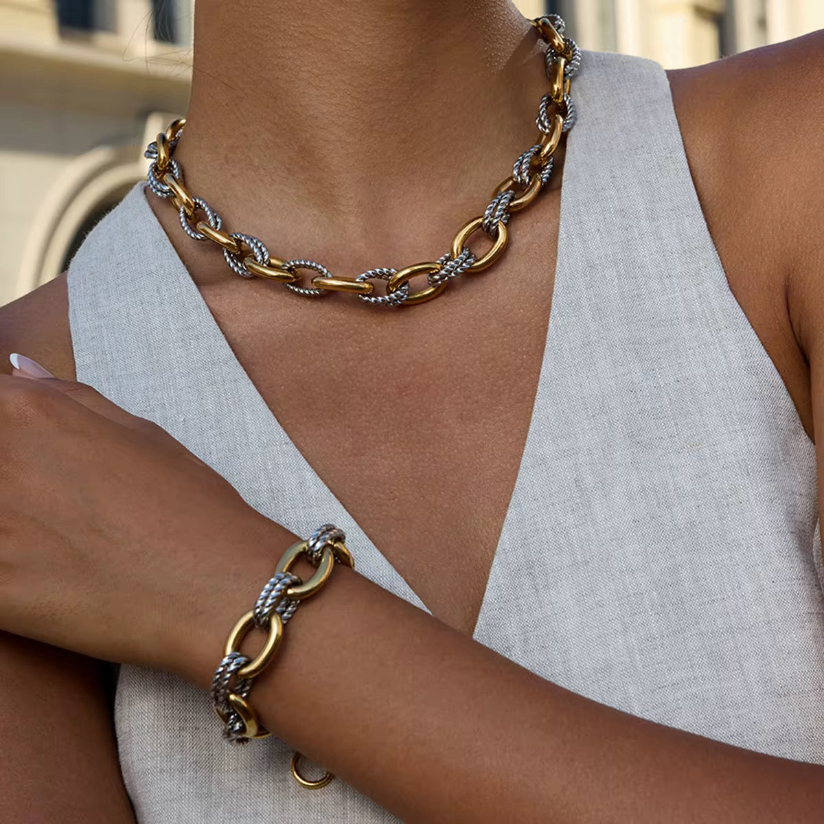 Monroe Chunky Link Necklace - Alais Branche