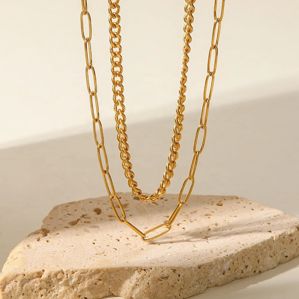 Marie Double Chain Necklace - Alais Branche