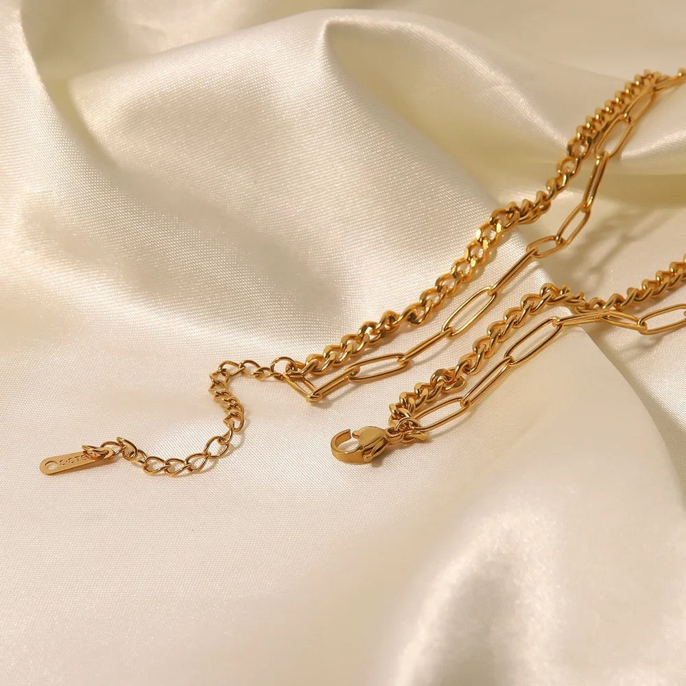 Marie Double Chain Necklace - Alais Branche