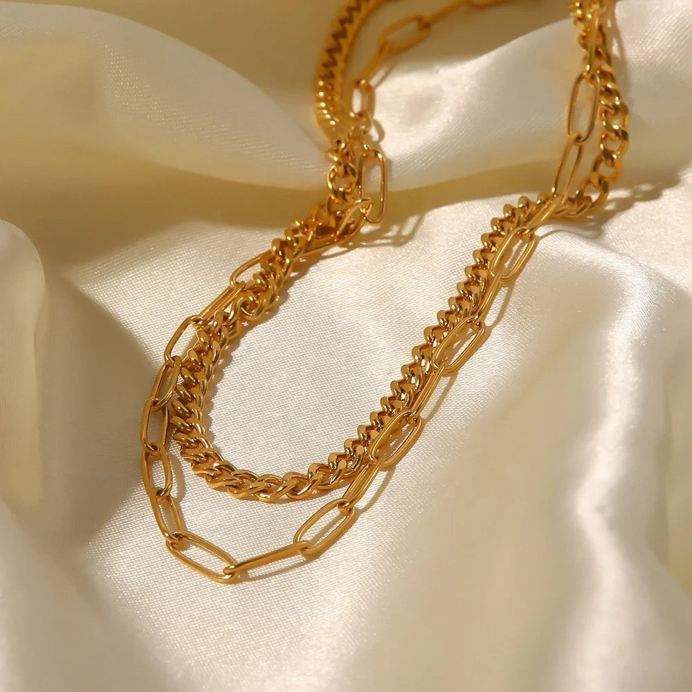 Marie Double Chain Necklace - Alais Branche