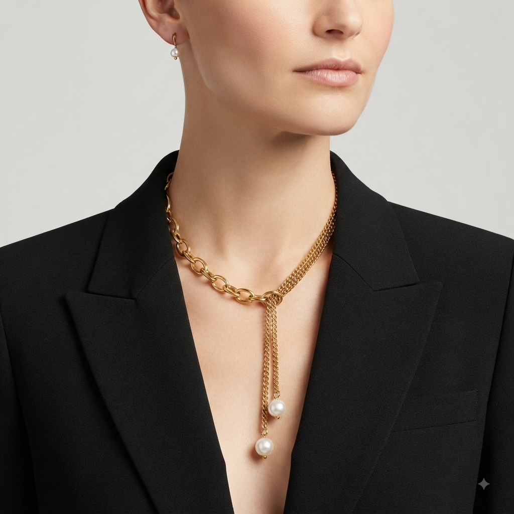 Bailey Pearl Lariat Necklace - Alais Branche