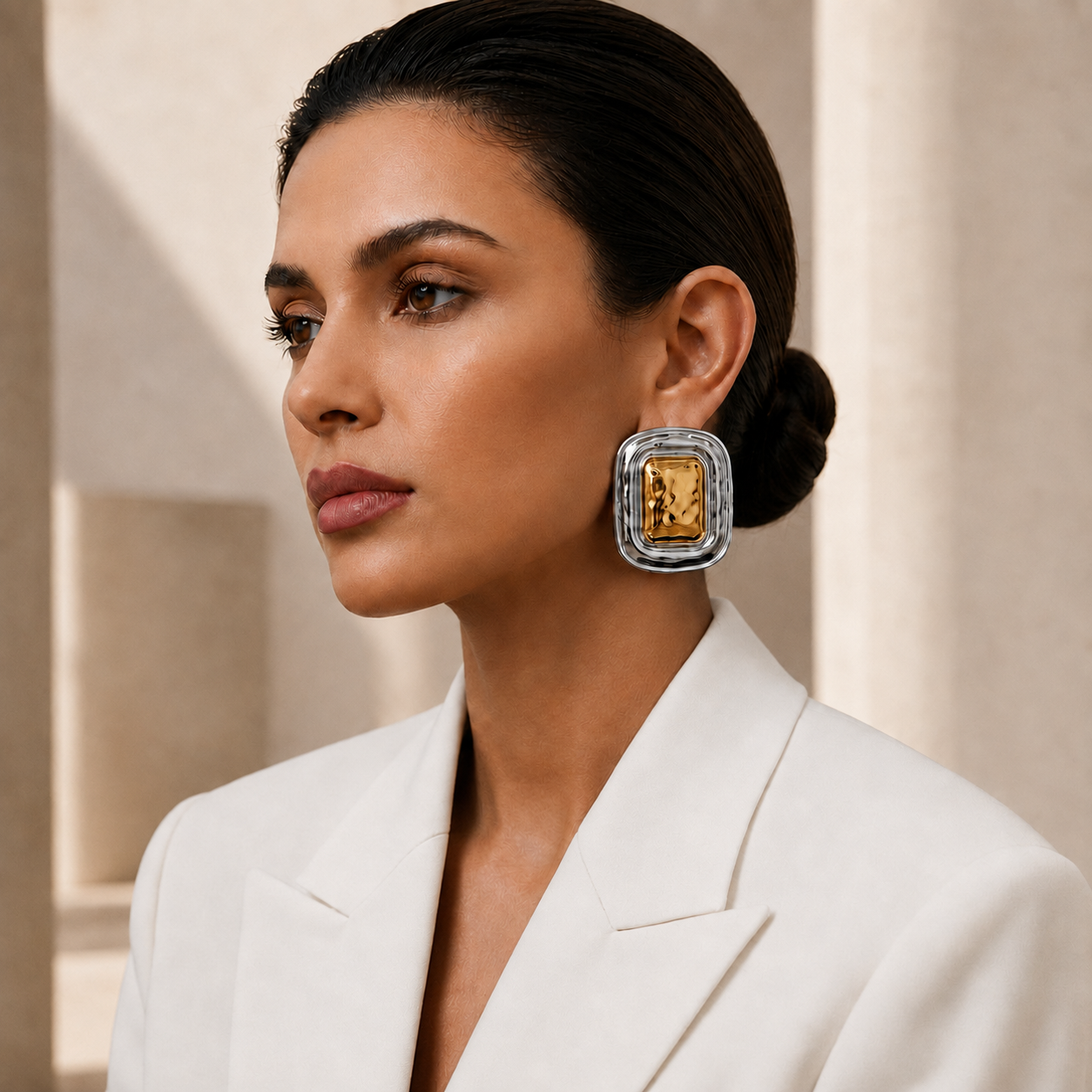 Blair Gold Square Earrings - Alais Branche