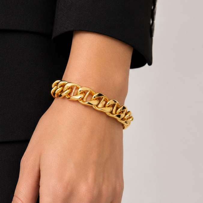 Jory Thick Flat Links Bracelet - Alais Branche