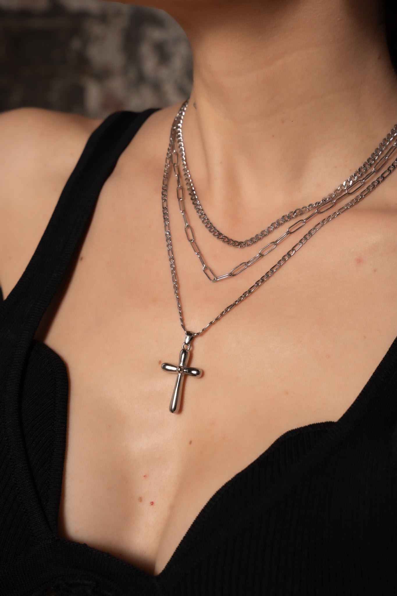 Delaney Cross "Silver" Necklace - Alais Branche