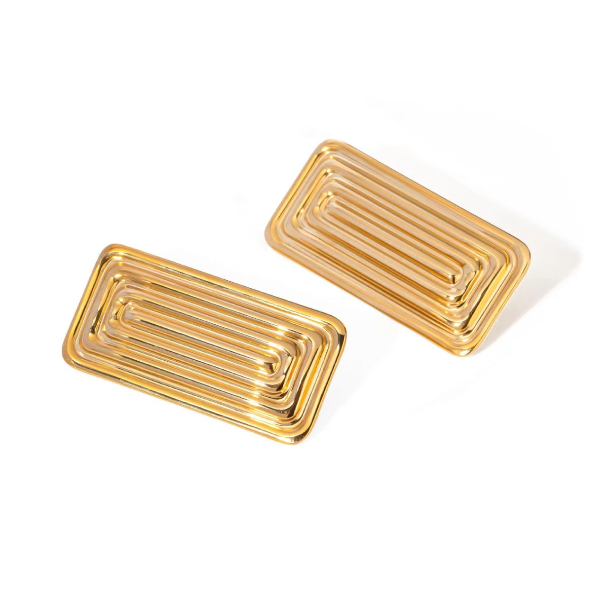Irene Spiral Rectangle Earrings - Alais Branche