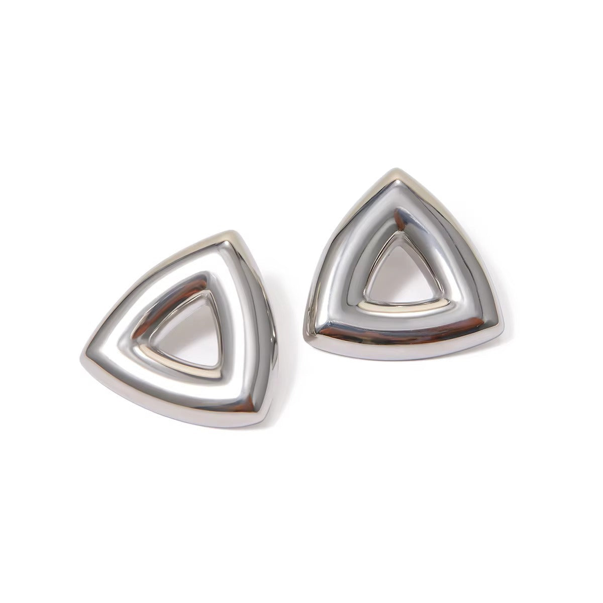 Triangle “Silver” Open Earrings - Alais Branche