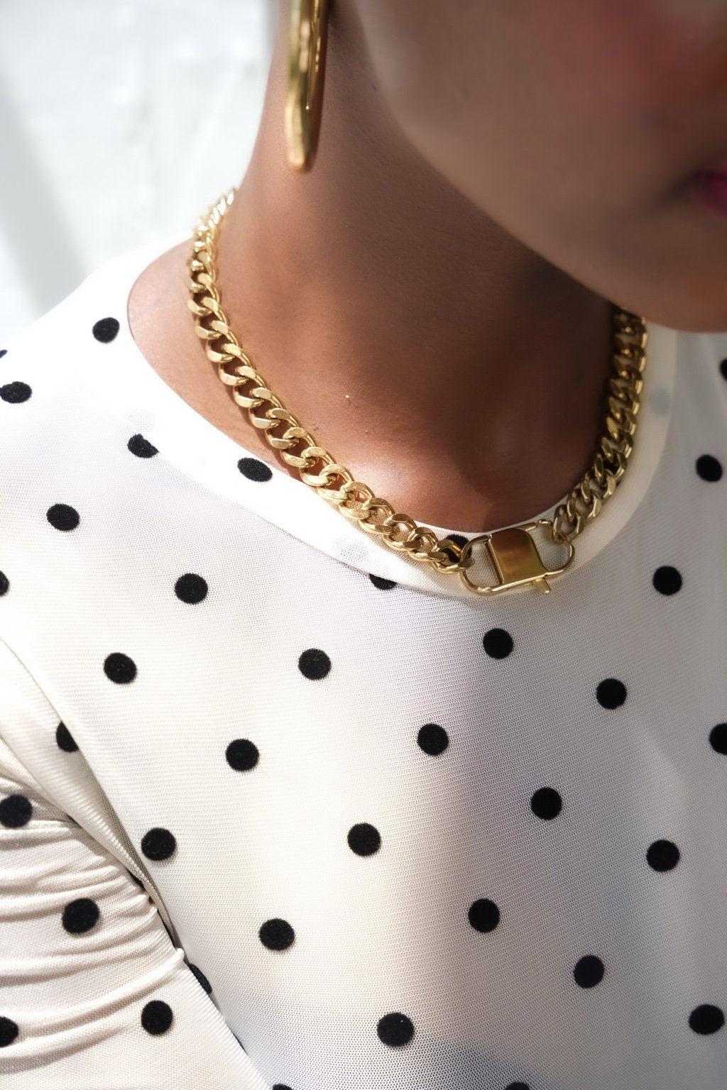 Orlina Lobster Clasp Cuban Chain Necklace