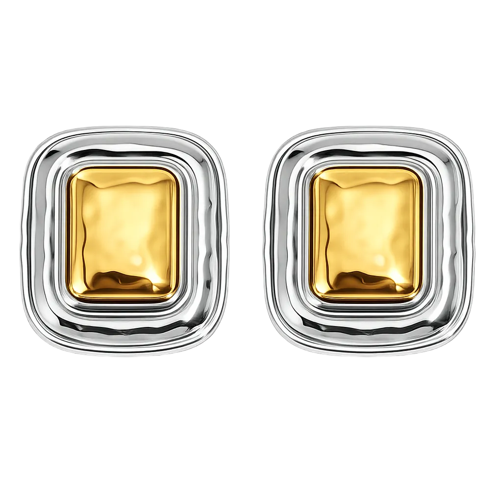 Blair Gold Square Earrings - Alais Branche