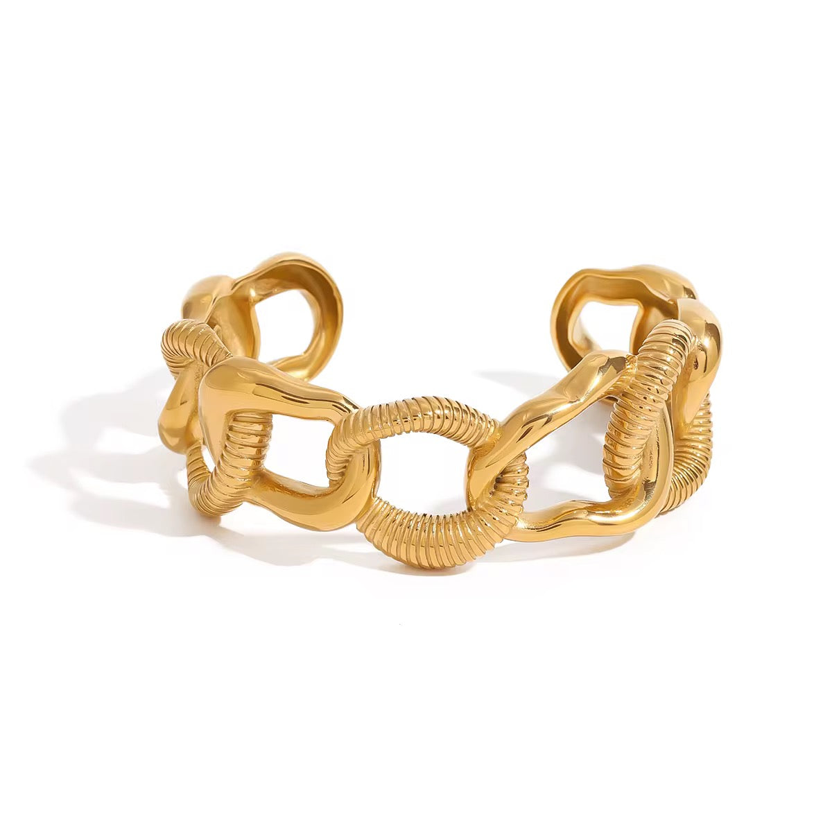 Natalie Hollow Chain Cuff Bracelet - Alais Branche
