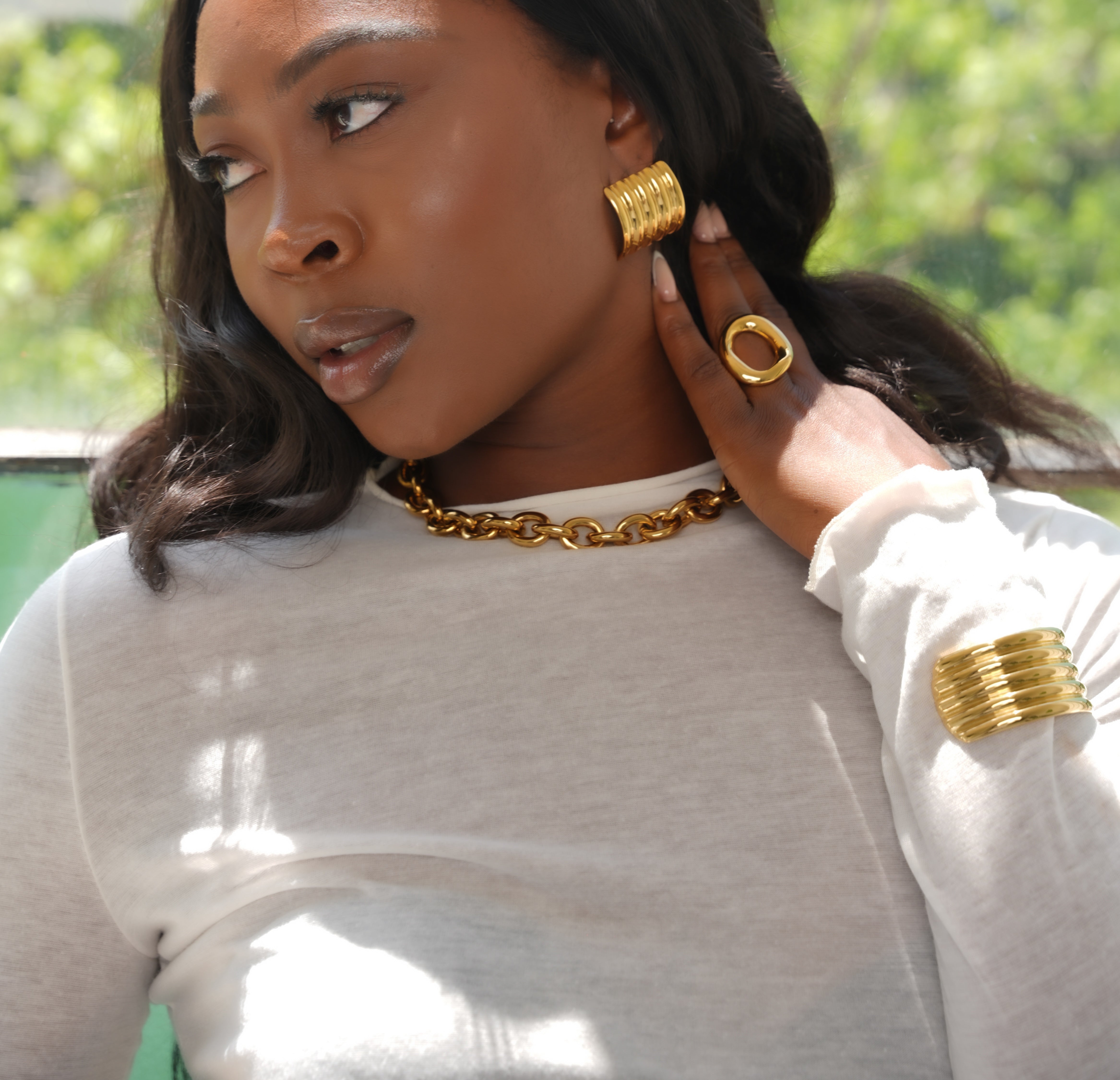 Heidi Large Ribbed Earrings - Alais Branche