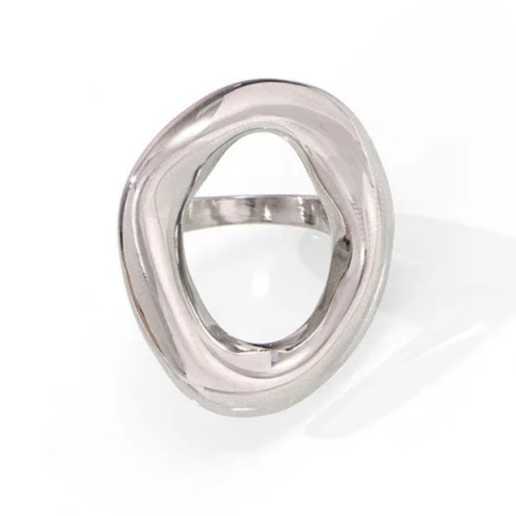 Lin “Silver” Oval Circle Ring - Alais Branche