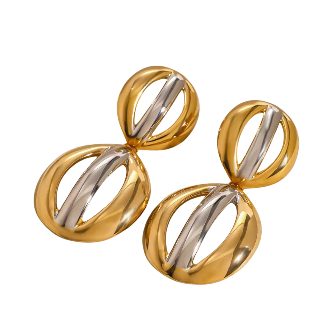 Raya Drop Mixed Metal Earings - Alais Branche