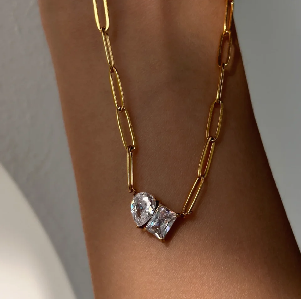 Lea Double Stone Necklace - Alais Branche