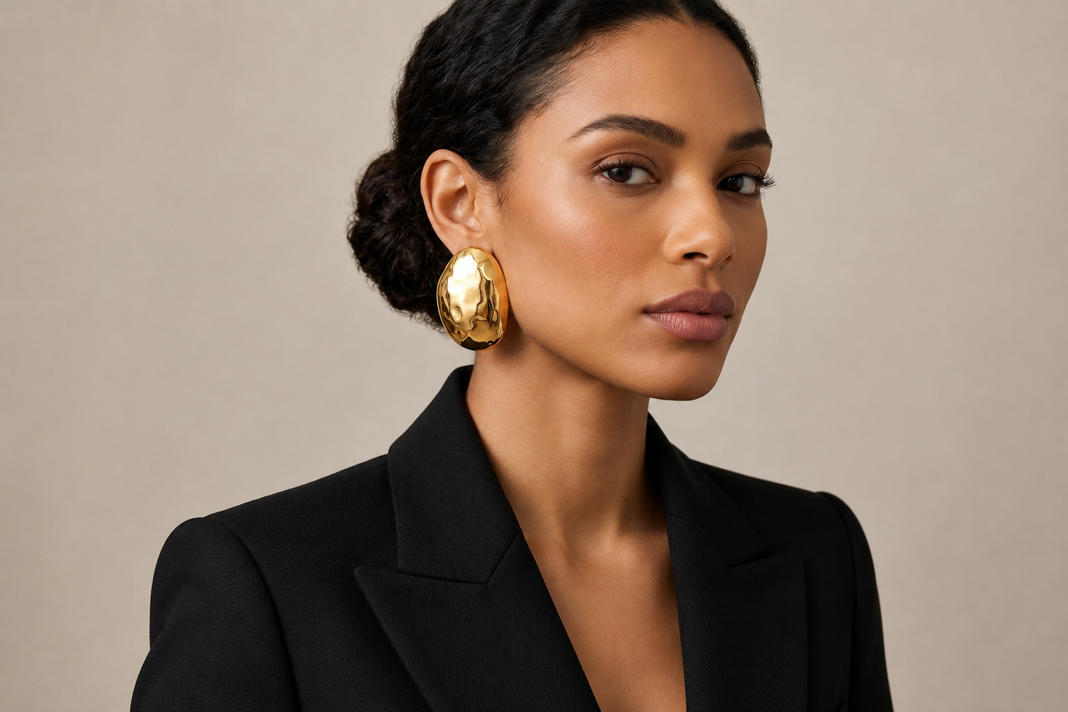 Haisley Dome Oval Earrings - Alais Branche