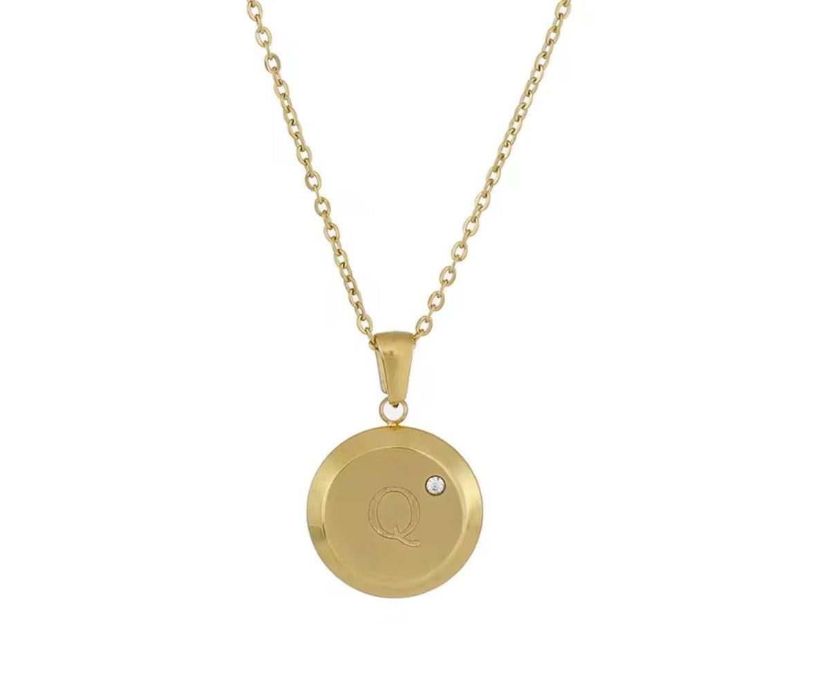 Talina Circle Initial Necklace - Alais Branche