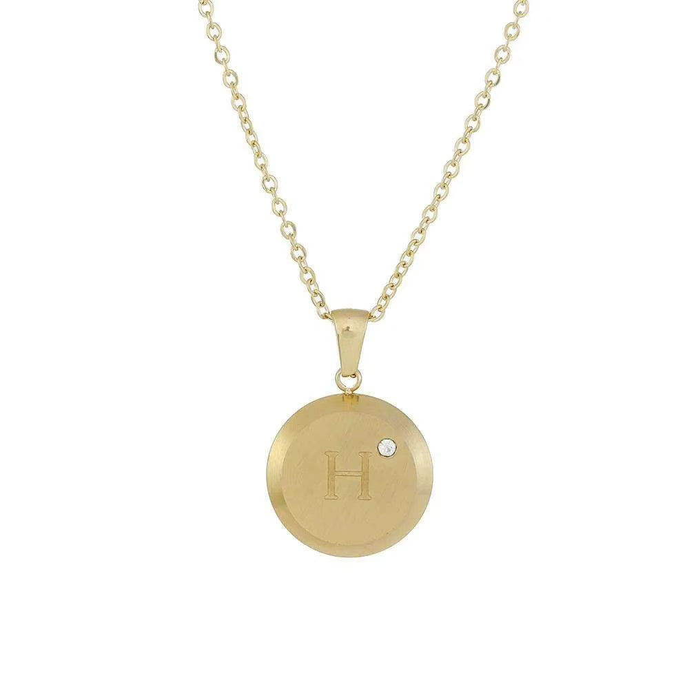 Talina Circle Initial Necklace - Alais Branche