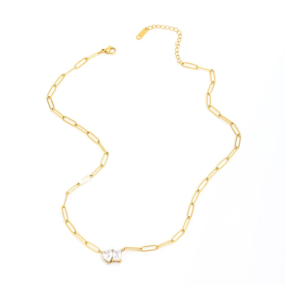 Lea Double Stone Necklace - Alais Branche