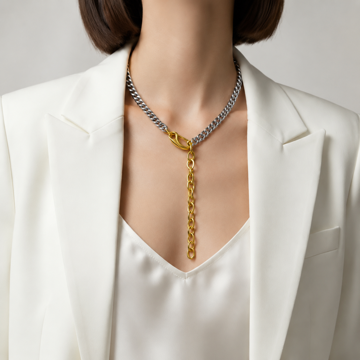 Brya Cuban Chain Lariat Necklace - Alais Branche